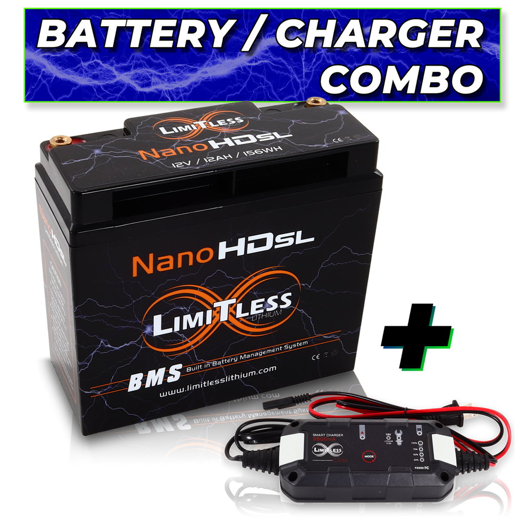 Nano -HD SLv2 12AH Motorcycle Battery With 3.5A Battery Maintainer