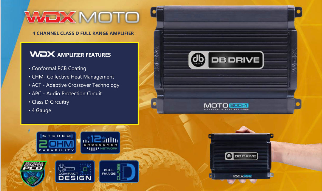 DB Drive MOTO400/4 : WDX MOTO 4-Channel Class D Amplifier – Insane