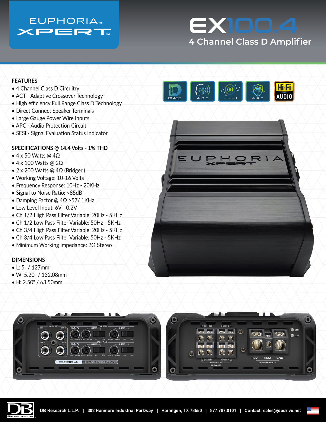 Xpert EX100.4 : 4 Channel Full Range Class D Amplifier – Insane