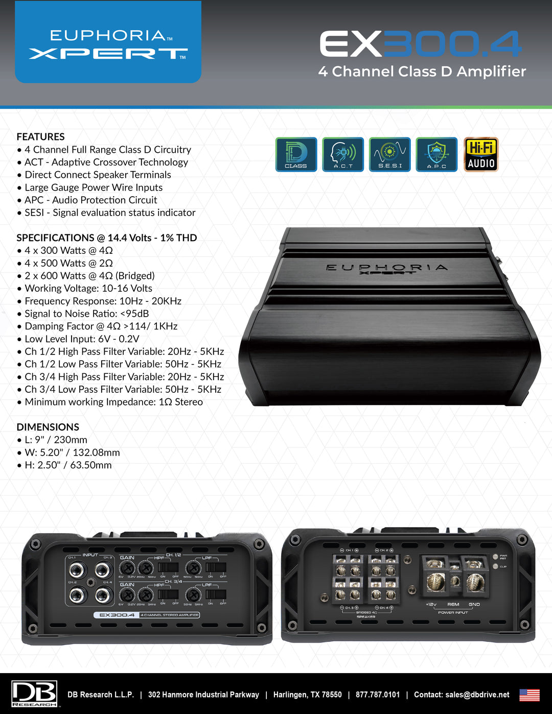 XPERT EX300.4 4-Channel Class D amplifier – Insane Asylum Motorsports