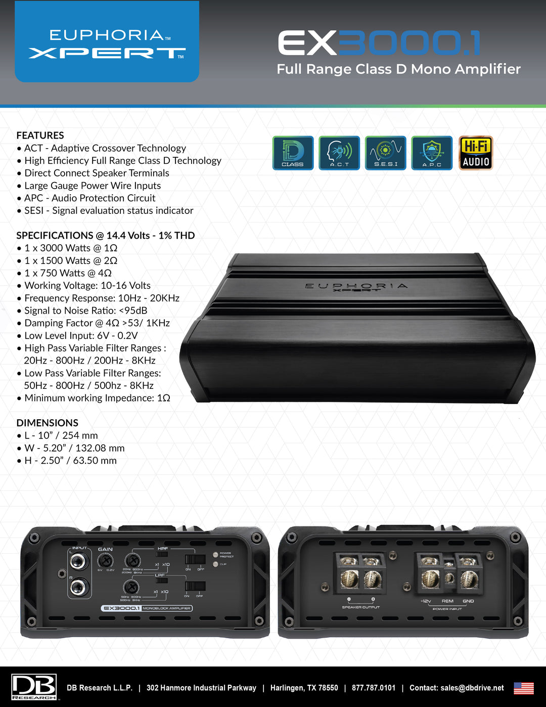 XPERT EX3000.1 : Full Range Class D Monoblock Amplifier – Insane